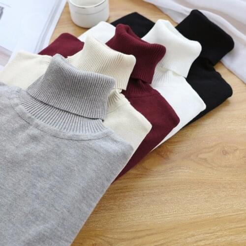 GIGOGOU Plus Size M-2XL Turtleneck Women Sweater knitted Pullover Christmas Sweater Winter Clothing Soft Jumper Pull Femme Hiver