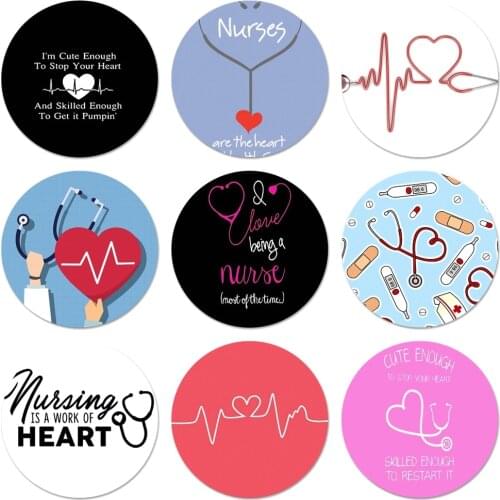 New Nurse Medical Medicine Health Heart Icons Pins Badge Decoration Brooches Metal Badges For Clothes Backpack Decoration
