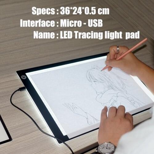 1 SET 36*24 cm black white color children scketching drawing japam comic picutre LED animantion light tablet