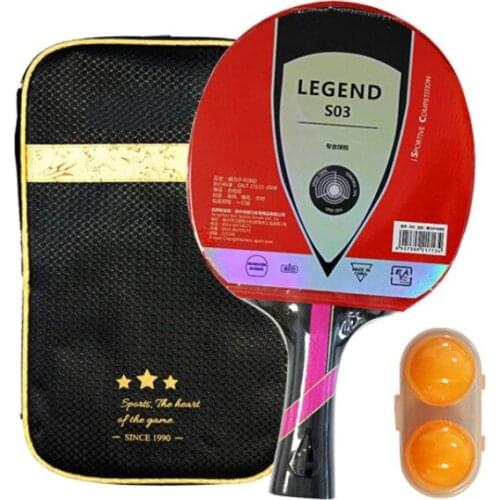 1 Set TableTennis Racket Finished Film Double-sided Anti-adhesive Horizontal Shot / Long Handle+ Square Bag +2PC Ball