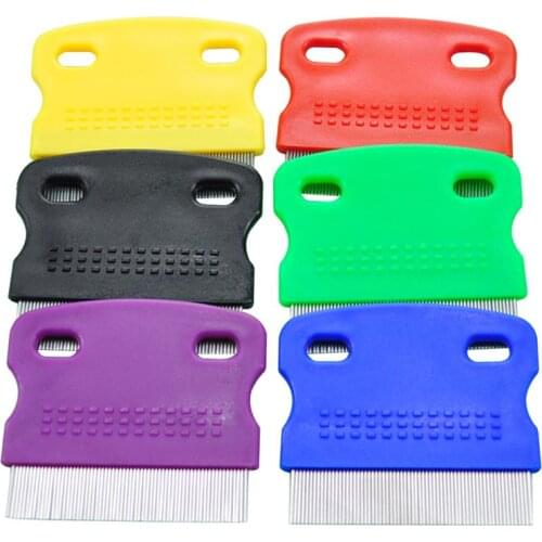1PCS Random Color Pet Comb Stainless Steel Hand-Held Pet Grooming Comb Flea Remover Comb Lice Comb For Dog Pet Product