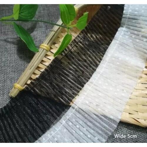 1Yards Guipure Crafts Chiffon Dot Lace Trim Applique Fabric Wide 5cm Elastic Lace Ribbon Laces For Sewing Dress dentelle E01