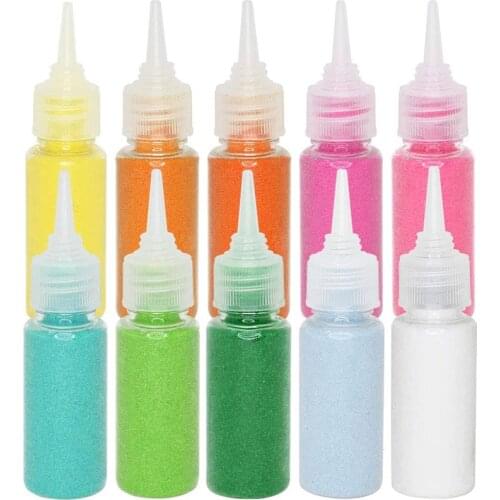 10pcs Assorted Colors DIY Bottle Color Sand Kit Craft/Terrarium Sand Art Sand Painting Sand Drawing Toy for Kids - Bright