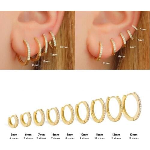 100% 925 Sterling silver minimal women girl jewelry simple geometric round circle multi piercing mini small huggie round earring