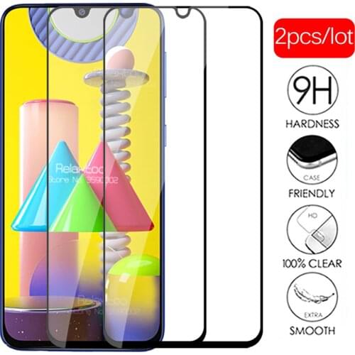 2pcs Tempered Glass for Samsung M51 M31 M30 M30s M21 M20 M11 M10 Screen Protector Glass protective glass safety Film