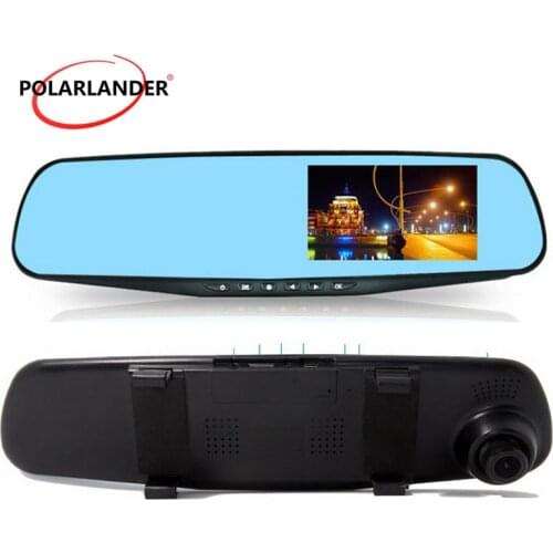 4.3 inch Full 1080P Car Rearview Mirror DVR Car Camera Night Vision Dual Camera Video Recorder 2015 New High Quality
