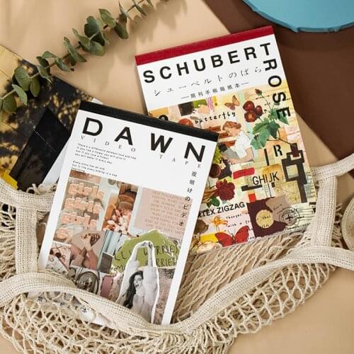 50sheets Magazine Sticker Book Washi Paper Journal DIY Material Decoration Stickers Memo Pad Scrapbooking Ins Stationery