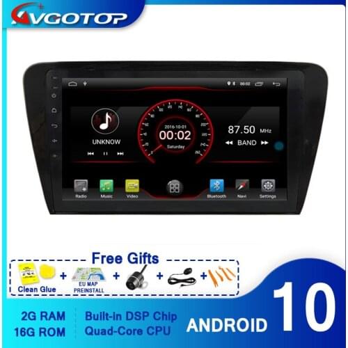 AVGOTOP CAR DVD PLAYER GPS Android 10 FOR VOLKSWAGEN SKODA OCTAVIA 2014 Multimedia Navigation player