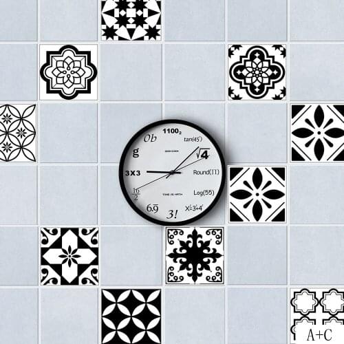 Black and white style PVC retro living room bedroom wallpaper wall sticker kitchen oilproof sticker bathroom waterproof sticker