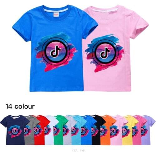 Kids 100% Cotton T Shirts Tik Tok Print Casual Family Clothing Fashion Tops T-shirt Children School Wear