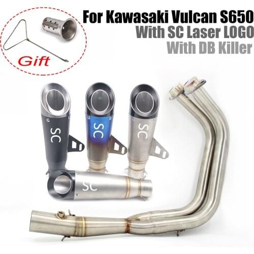 51mm Escape Moto Slip-on Motorcycle Exhaust DB Killer Modified Pipe Retro SC Silencer For Kawasaki Vulcan S650 650s VN650 EN650