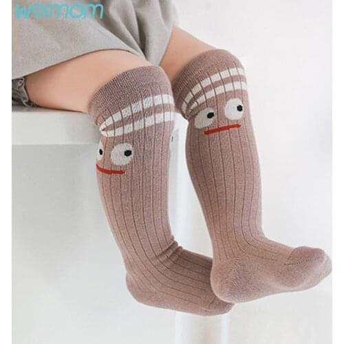 Warmom Cartoon Animal Stripes Toddlers Girls Socks Knee High Long Soft Cotton Baby Socks Stripped Children Socks Princess Style