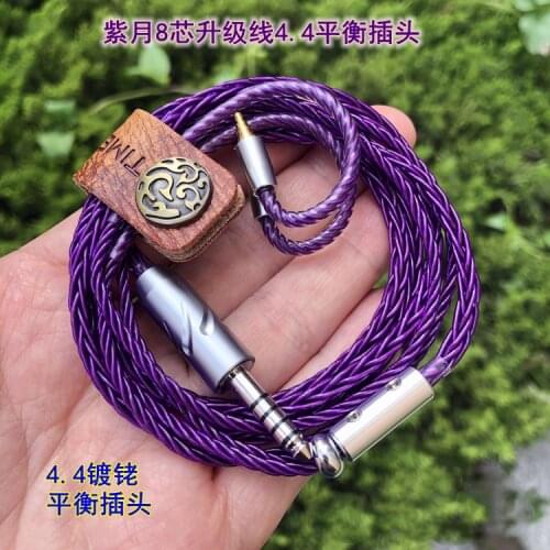 Diy earphone upgrade cable 8 cores MMCX IM50 IE80 0.78mm 2pin 0.75mm TF10 A2DC purple cable