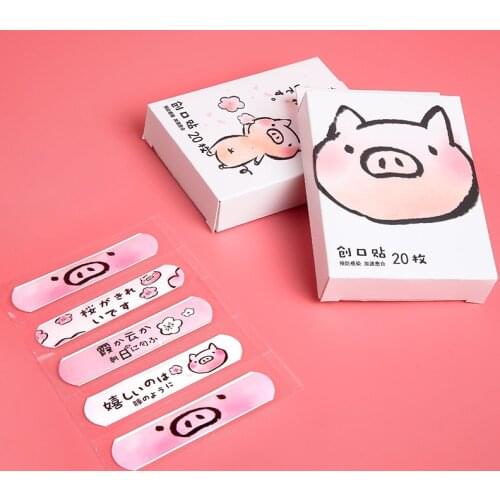 20pcs Cute Sakura Avocado Pattern Woundplast Portable Hemostasis Adhesive Bandages for Kids Children School Use