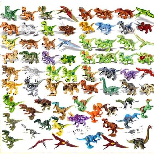Lockings Jurassic Dinosaurs Raptor protection zone Building Blocks Set Kids Toy juguetes Animals Kit