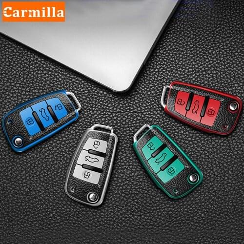 TPU Leather Car Remote Key Case Cover For Audi A3 8P A4 B7 B8 B5 B9 B6 A1 A5 Q7 Q5 A6 4F C6 C5 C7 C4 TT Q3 S3 A7 A8 C4 8N 8V 8L