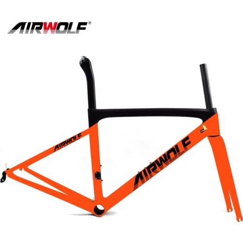 AIRWOLF Light Carbon Frame 700C Road Bicycle Frame V Brake Only 787g Breaking Wind Tire 700*25 Internal Cable Carbon Bike Frame