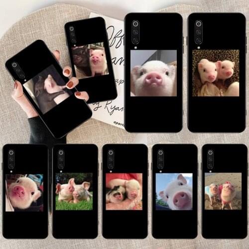 Little Black and Pink Pet Pig Phone Case for Xiaomi Mi Note 10 Lite Mi 9T Pro xiaomi 10 10 CC9 Pro 9SE