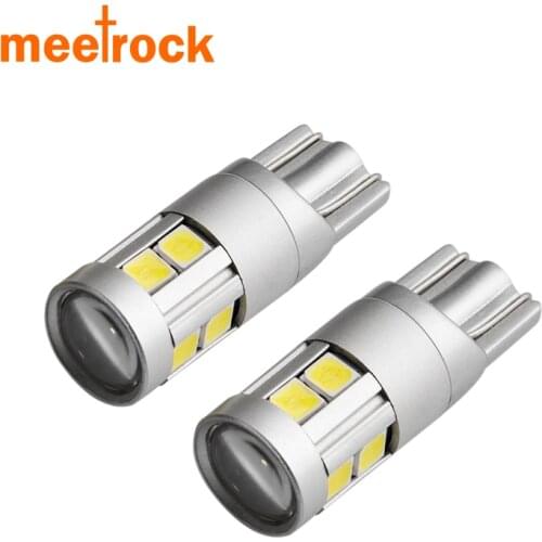 Meetrock 2x super bright led t10 w5w car lamp 9 smd 3030 EMC auto reading parking fog marker rear light 152 194 12v white 6000K