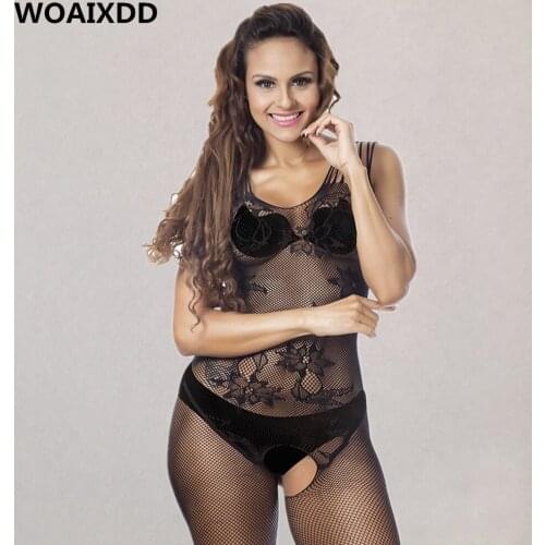 Fashion Babydoll Lingerie Bodystocking Bodysuits Open Crotch Sexy Female Erotic Fishnet Underwear Porn Transparent Pantyhose