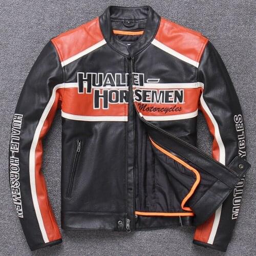 Black Motorcycle Leather Jacket With Liner 100% Natural Cowhide Moto Jackets Leather Coat Biker Clothing Autumn M699