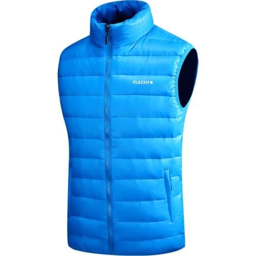 Mens Thick Ultralight Waistcoat Winter Warm Down Vest for Men Autumn Casual Male White Duck Down Parka Sleeveless Jacket Varsity