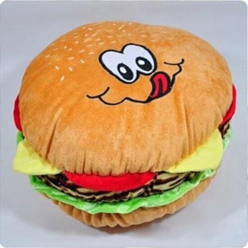 About 28cm cartoon hamburger plush toy sofa cushion soft throw pillow toy Christmas gift h728