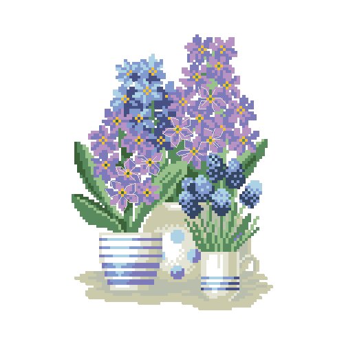 Cross stitch Handmade 14CT Counted Canvas DIY,Cross-stitch kits,Embroidery Rioli-potted flower series 3-23-28