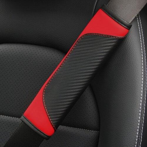6.5*23cm PU Leather Car Safety Belt Covers Shoulder Strap Pad Breathable Protection Seat Belt Padding Auto Interior Accessories