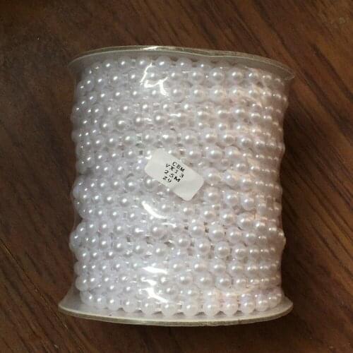 NEW 25 meter half Pearl 6mm Beaded Bridal Lace Trim Applique Lace Sewing DIY Trim DIY