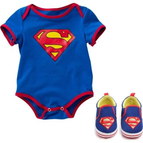 Newborn baby boy romper short sleeve baby rompers baby shoes set 0-18M toddler romper for boy baby clothes
