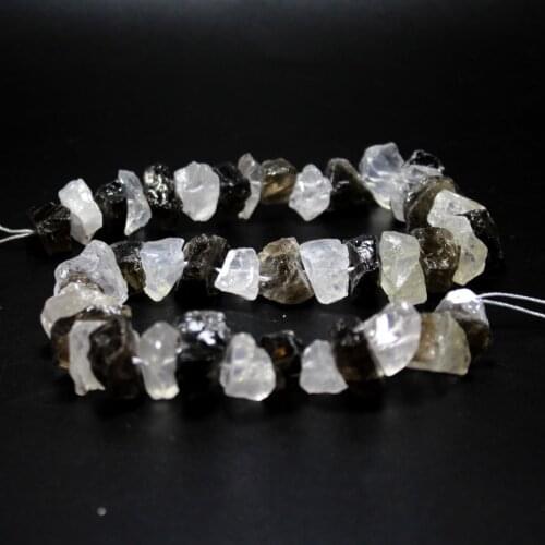 Wholesale AAA+ Unpolished Irregular Shape White And Black Stone Beads For Jewelry Making Diy Bracelet Pink Beads Strand 15.5