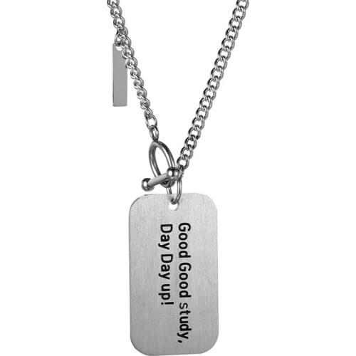 Stainless Steel Personalized Engraved Necklace Custom Name Chain Pendant Jewelry Accessories For Children Men Boy Birthday Gift