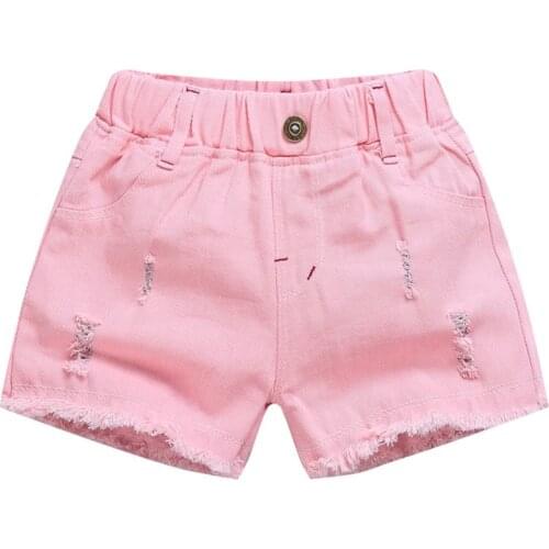 Baby Teenager Shorts Summer Denim Shorts for Girls White Pink Teens Girl Short Jeans 3 4 5 6 7 8 9 10 12 15 Years Old Kids