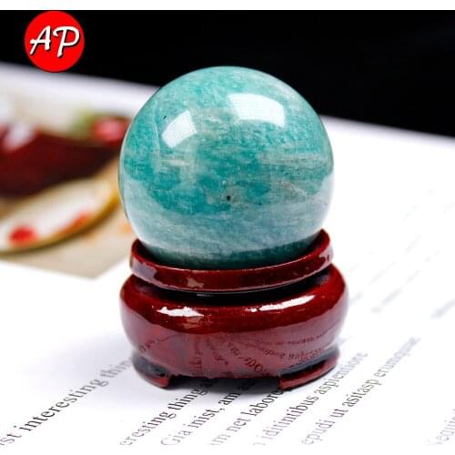 Natural amazonite Crystal Polished Sphere Ball Tianhe Stone Healing Quartz Flash Glossy Gemstone Home Decoration Feng Shui Orna