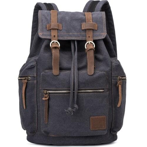 Backpack European and American retro backpack mens large capacity canvas bag new schoolbag