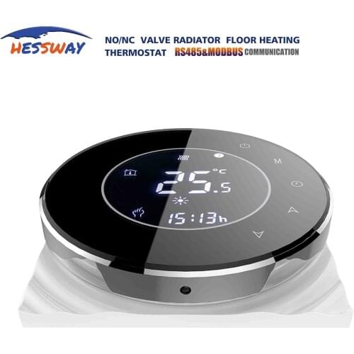Touch screen room thermostat rs485&modbus temperature controller for NC NO aconvector built into floor