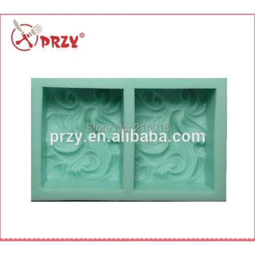 PRZY Silicone Fondant Mould Silicone Mold 2 Holes Clouds Soap Mold Waves Soap Molds Gypsum Chocolate Candle Clay Resin S1721-2