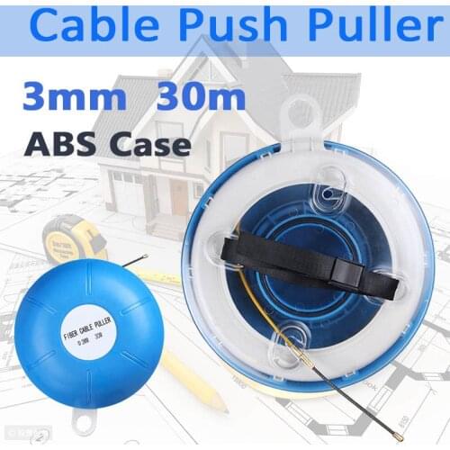 3mm 30 Meter Blue Guide Device Fiberglass Electric Cable Push Pullers Duct Fish Tape Wire Reel Puller