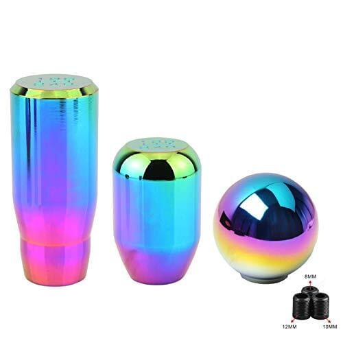 Universal 5 Speed Gear Shift Knob Lever Neo Chrome Manual Transmission Shift Knobs Aluminum Shifter Lever