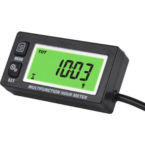 Waterproof Multifunction Hour Meter Tachometer Voltmeter for Gas Petrol Engine Motocross Clock 2&4 Stroke Outboard Lawn Mower