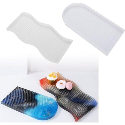 Wavy Tray Epoxy Resin Mold Serving Board Plate Silicone Mould DIY Crafts Jewelry Decorations Ornaments Casting Tool