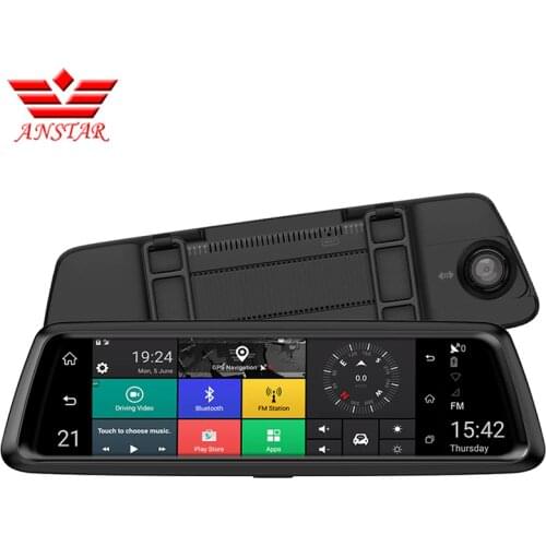 ANSTAR 4G 10" IPS Dvr Car 1080P Dual Lens Car DVR Camera Auto Bluetooth FM Rearview Mirror Video Recorder GPS Navigation Russian