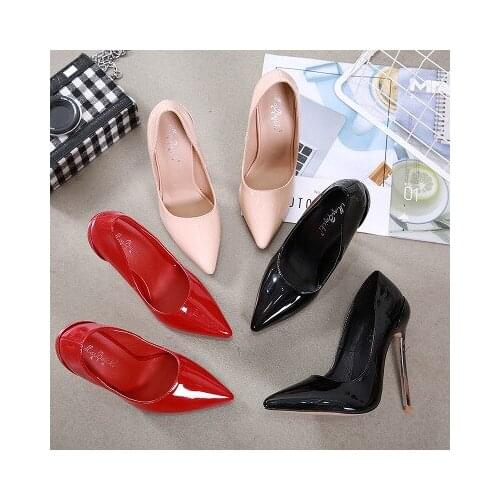 2020 spring sexy wild womens new stiletto heels wedding shoes pointed single shoes Heel Height13.5CM occupation 40-42large size