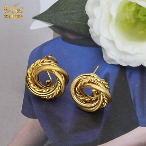 ANIID Earrings For Women Gold Round Statement Ear Rings 2021 Trend Korean Fashion Jewelry Mexican Gift Celtic Stud Earrings