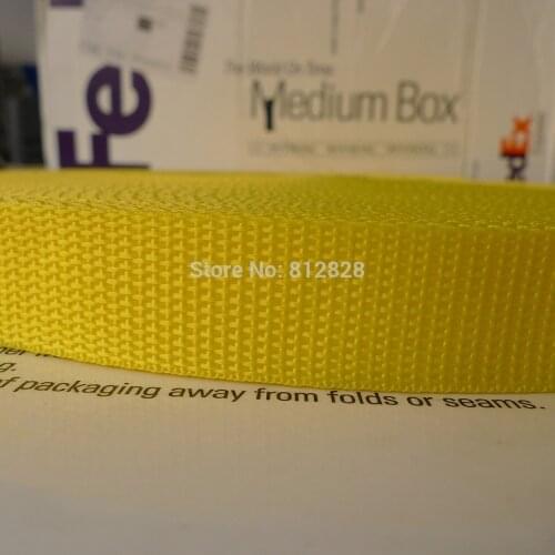 1" 25mm #32 Lemon Yellow Color Nylon Polypropylene Bag Straps Webbing 100 Yards