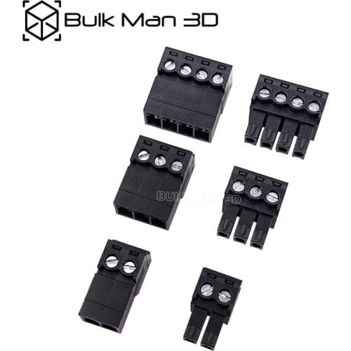 10sets/lot male and female pcb Welding-free plug-in terminal block 2EDGRK pitch 3.81mm polo 2p 3p 4p for 3D Printer