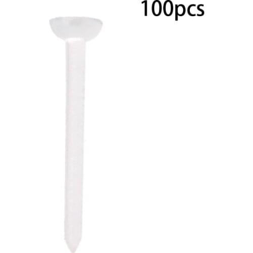 100PCS Invisible Clear Plastic 5mm 3mm Flat Blank Pad Earring Nail Pin Ear Post