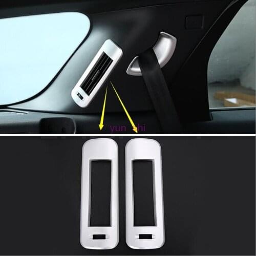 2pcs ABS Chrome Car C column Air Outlet Decoration Cover Sticker Car Styling For Land Rover Discovery Sport 2015 16 Accessories