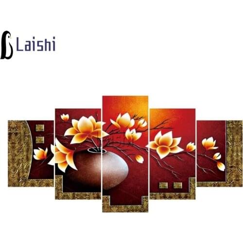 5D Diy full round Diamond Painting Frameless vintage flowers Scenery Diamond Embroidery Rhinestone Gift European Home Decor